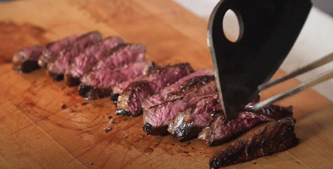 slicing denver steak
