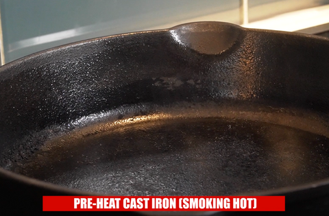 preheat cast iron skillet