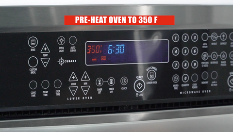 preheating the oven