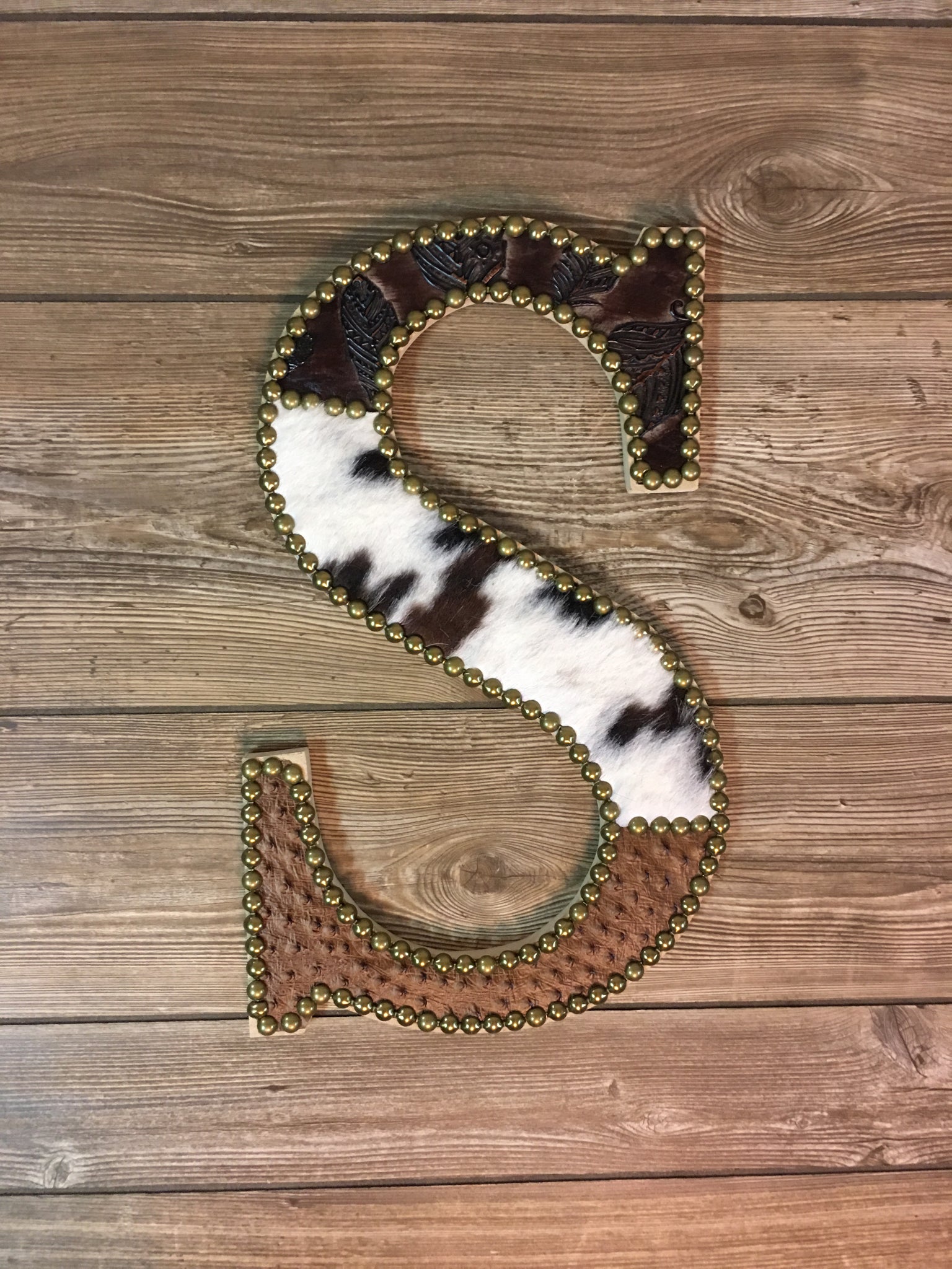 Handmade Cowhide And Leather Letters Rusty Soul