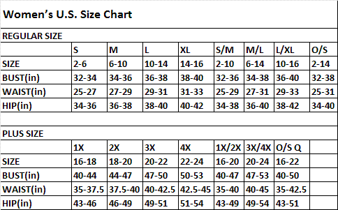 MSB Baci Size Guide - Marys Lingerie