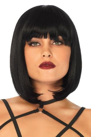 short black hair costume wig