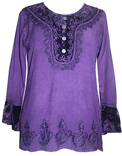 502 B Exotic Rich Velvet Rayon Embroidered Top Blouse | eBay