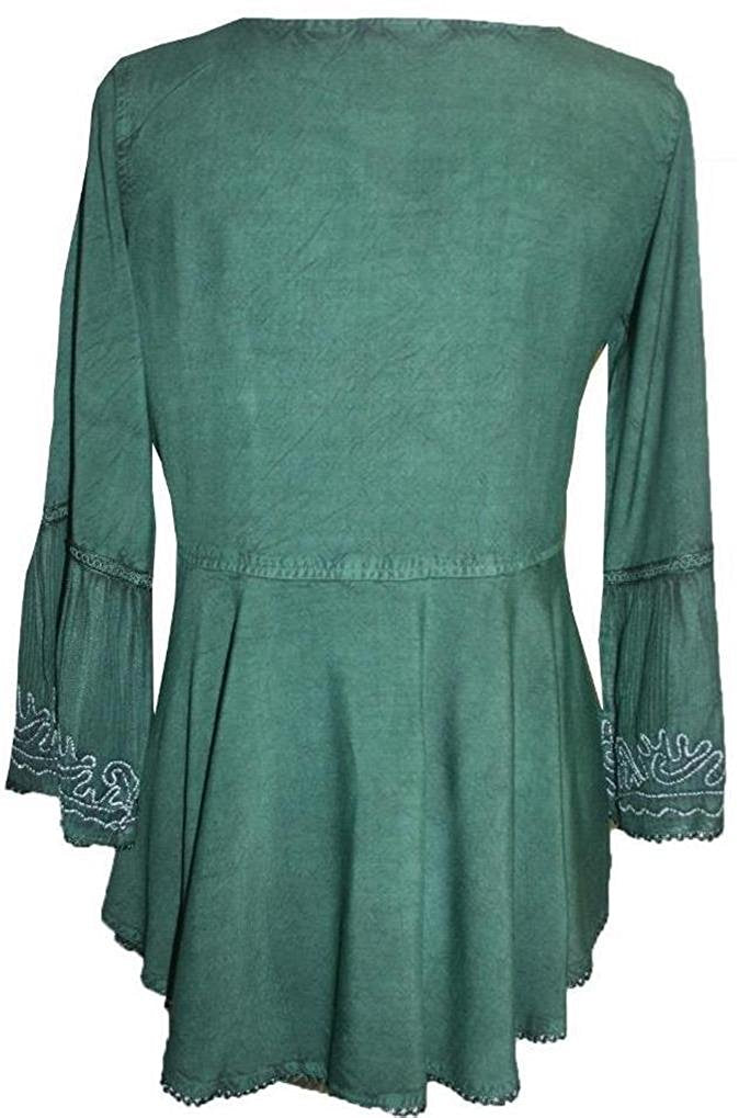 133 B White Floral Embroidered Medieval Gothic Tunic Blouse – Agan Traders