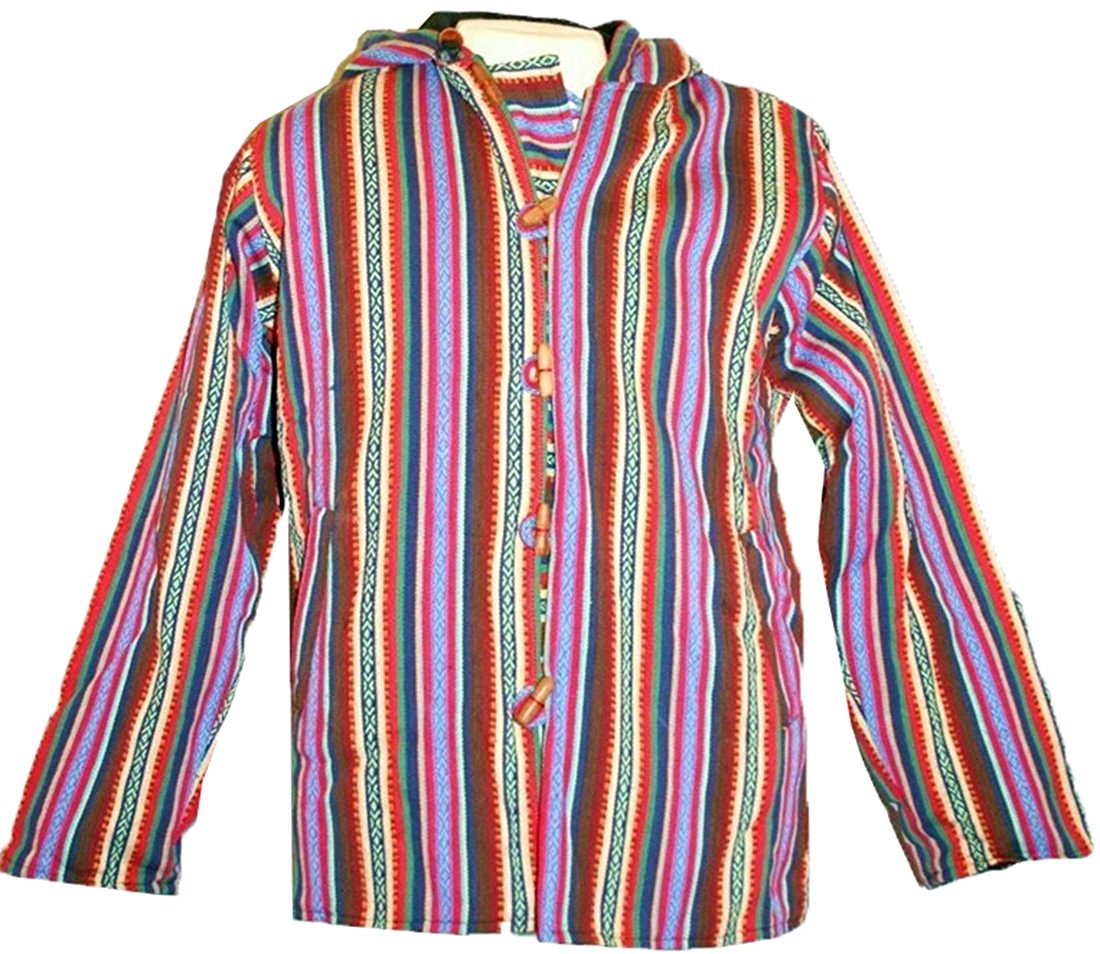 04 JKT Stripe Cotton Funky Hooded Fleece Lined Jacket Nepal – Agan Traders