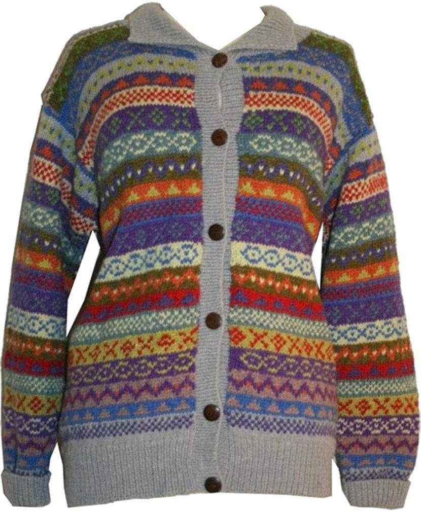 Wool Cardigan Sweater Hand knitted in Nepal – Agan Traders