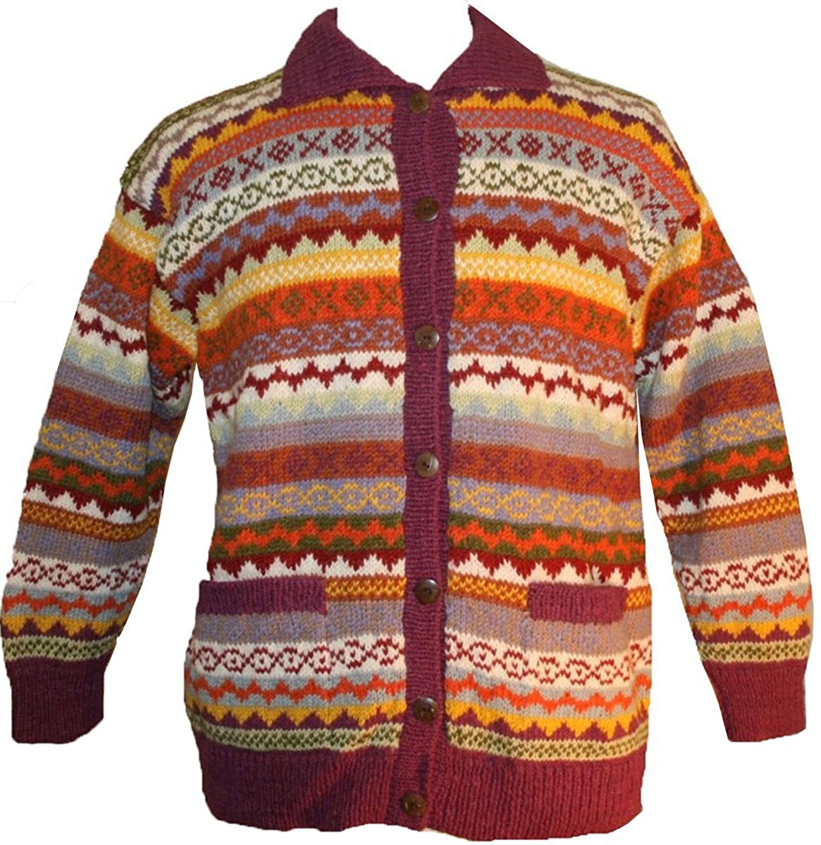 Wool Cardigan Sweater Hand knitted in Nepal – Agan Traders