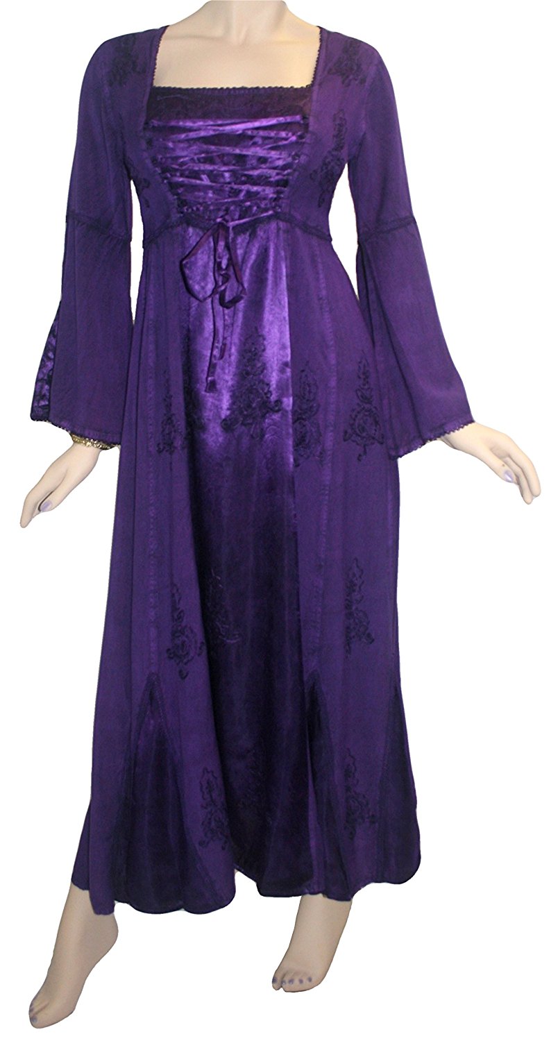 purple bell sleeve dress