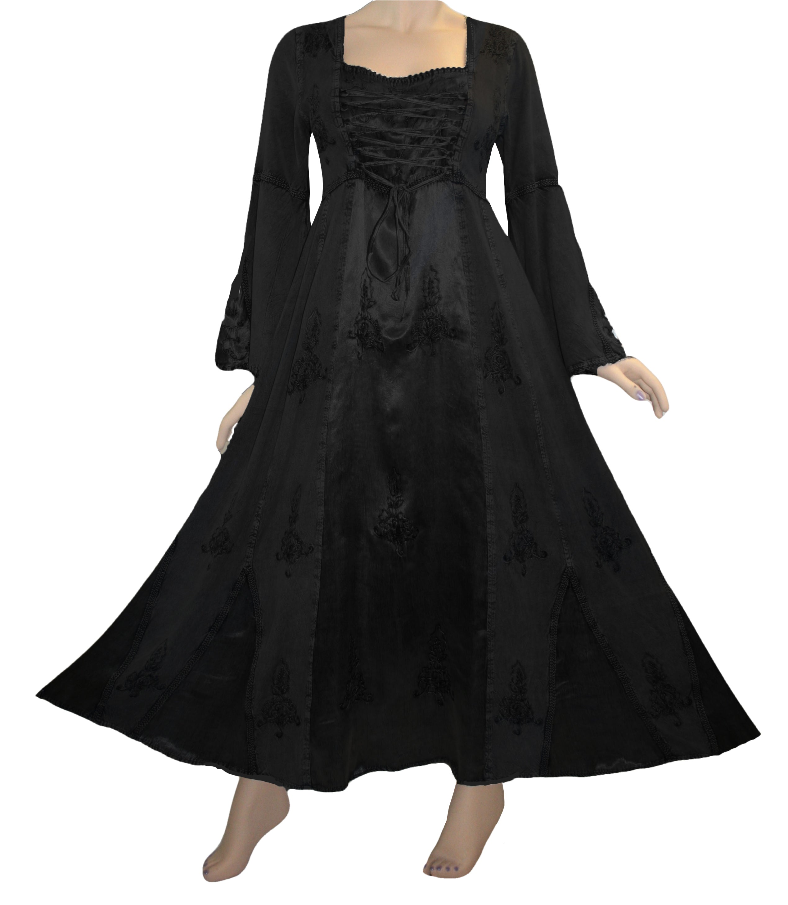 gothic bell sleeve dress