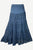 1701 SKT Boho Gothic Tiered Lace Net Waistband Long Flared Cotton Skirt Maxi - Agan Traders, Teal Blue