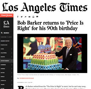 BOB BARKER’S 90TH - Los Angeles Times