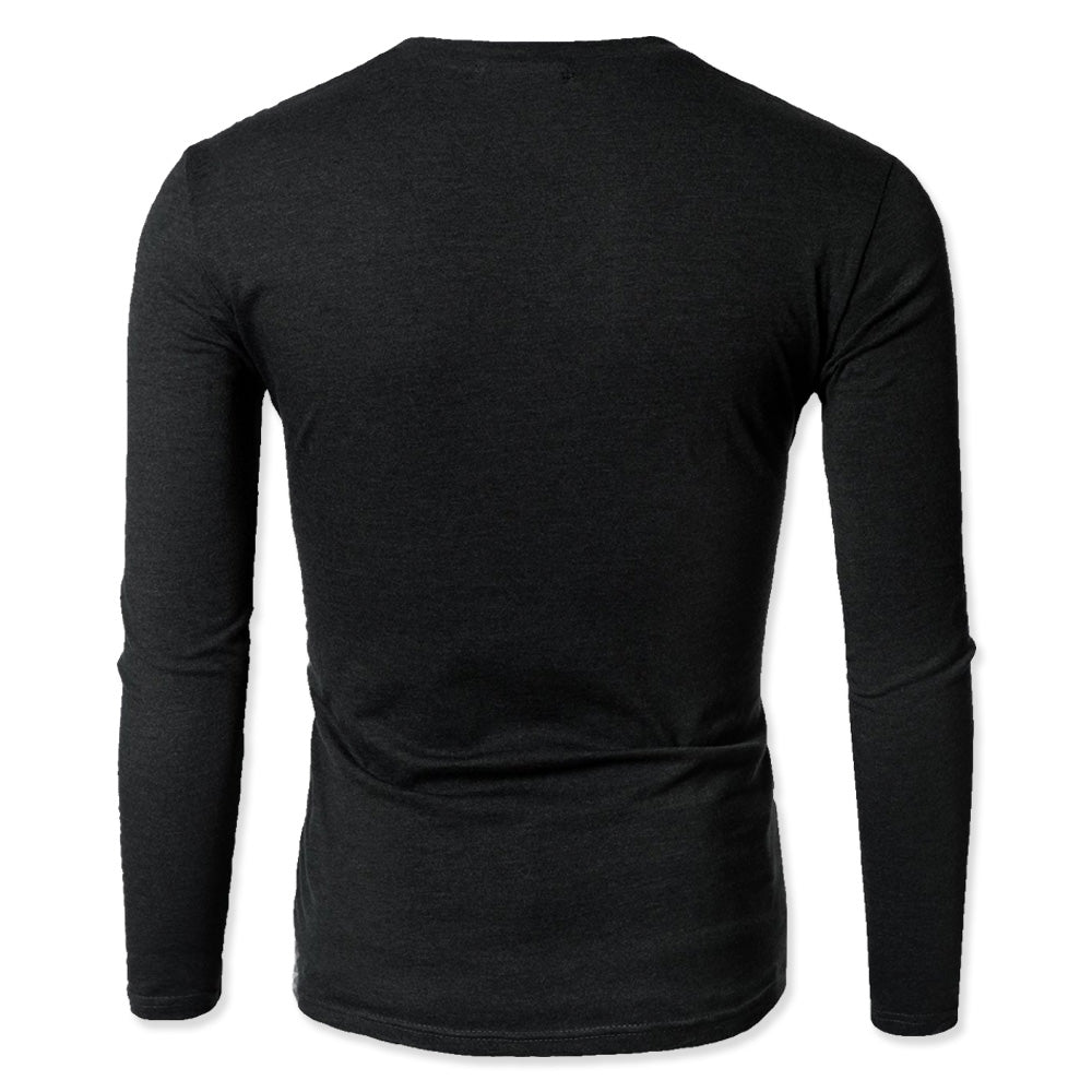 V-Neck Long Sleeve Sweat-Resistant Undershirt With Medium Sized Sweat ...