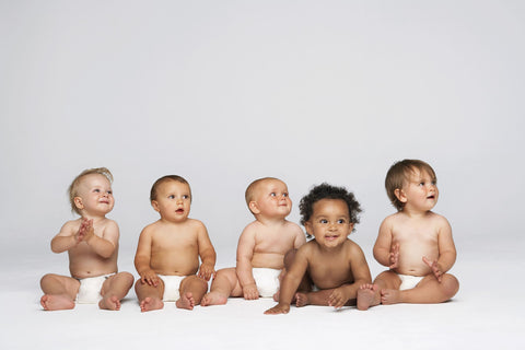 banner image with various babies, in diaper 