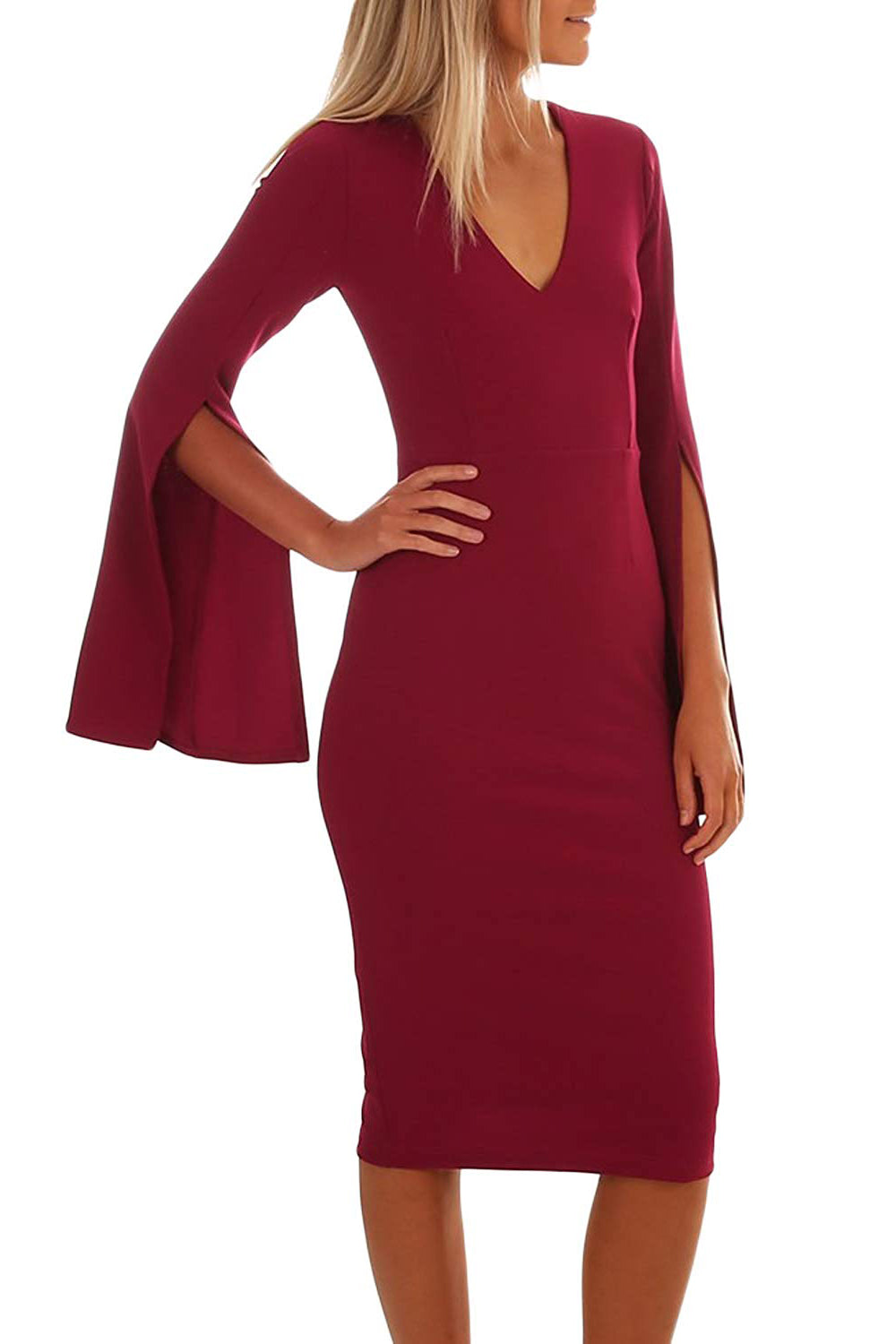 elegant bell sleeve dress