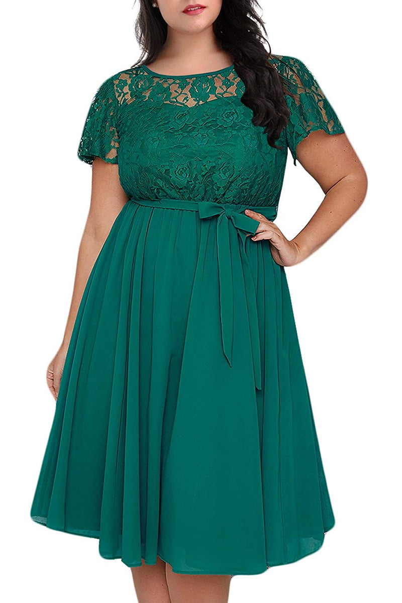 Plus Size Lace and Chiffon Wedding Guest Dresses – Angrila