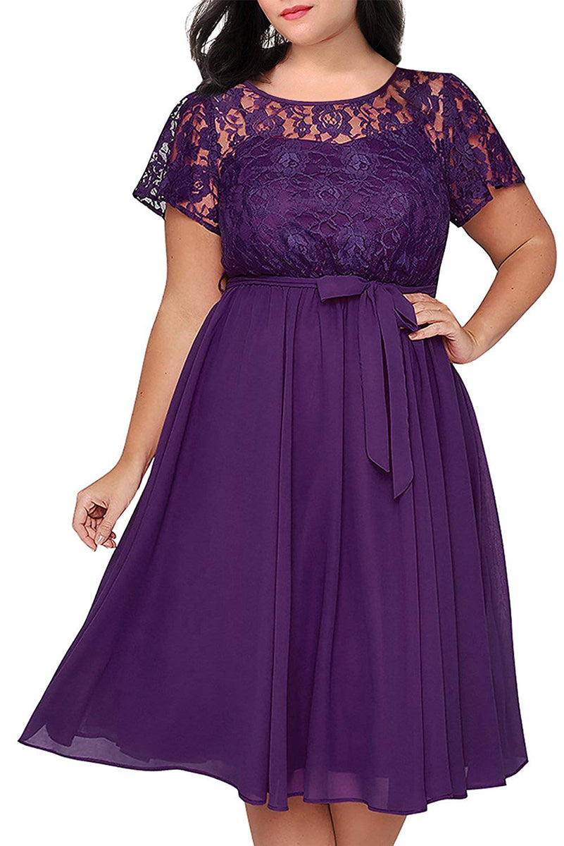 Plus Size Lace and Chiffon Wedding Guest Dresses – Angrila