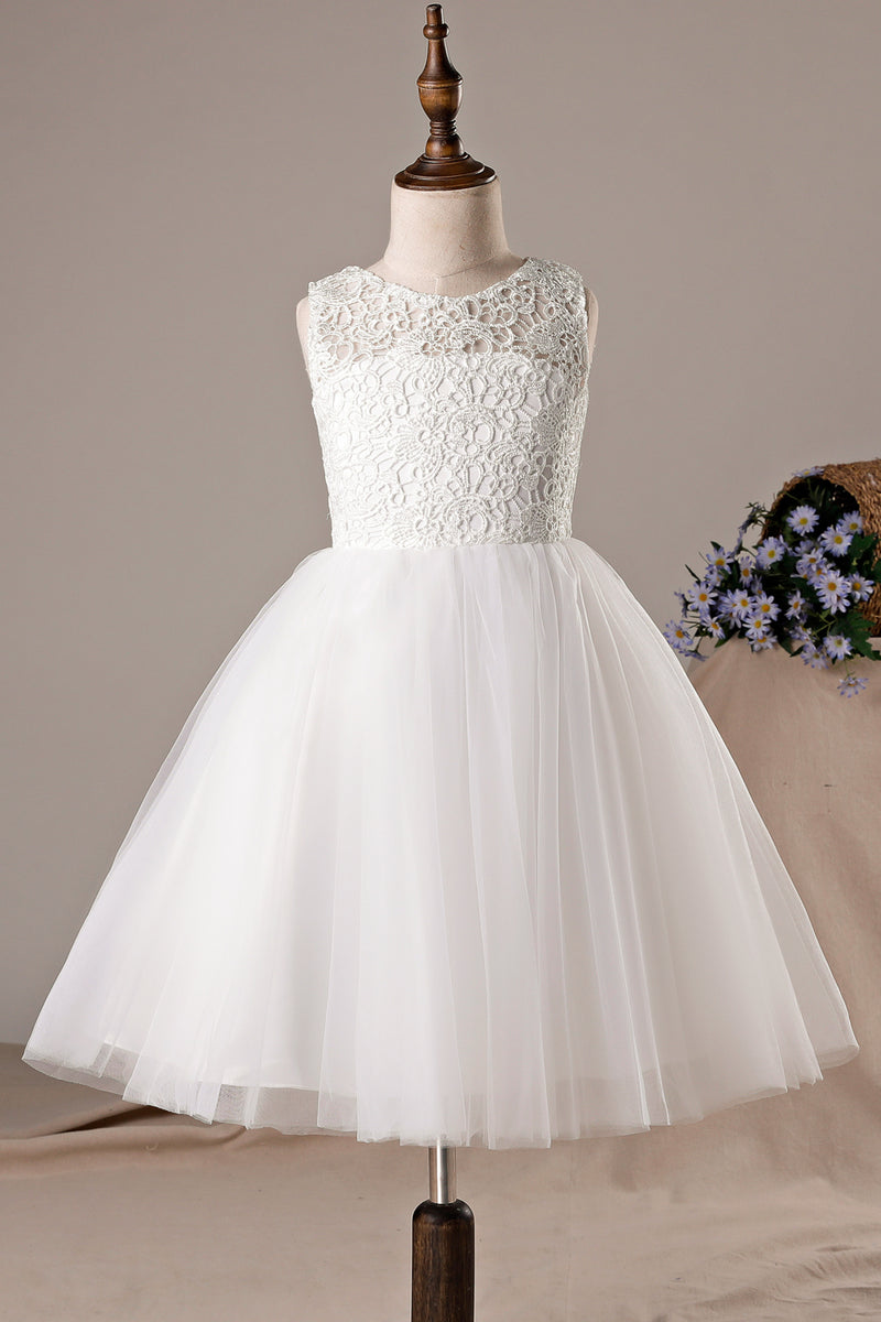 A-line/Princess Tulle & Lace Flower Girl Dresses with Bows – Angrila