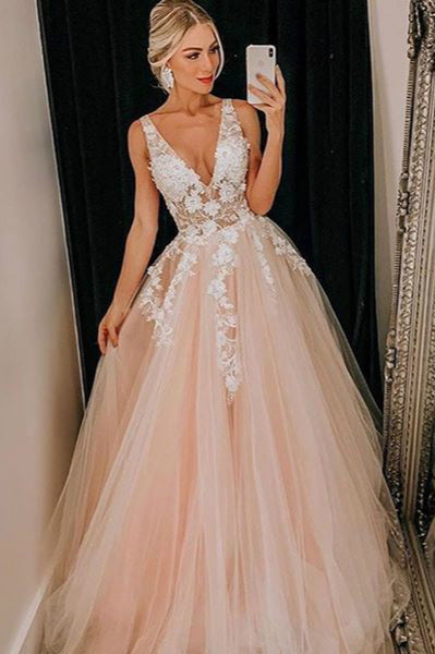 pink lace wedding gown