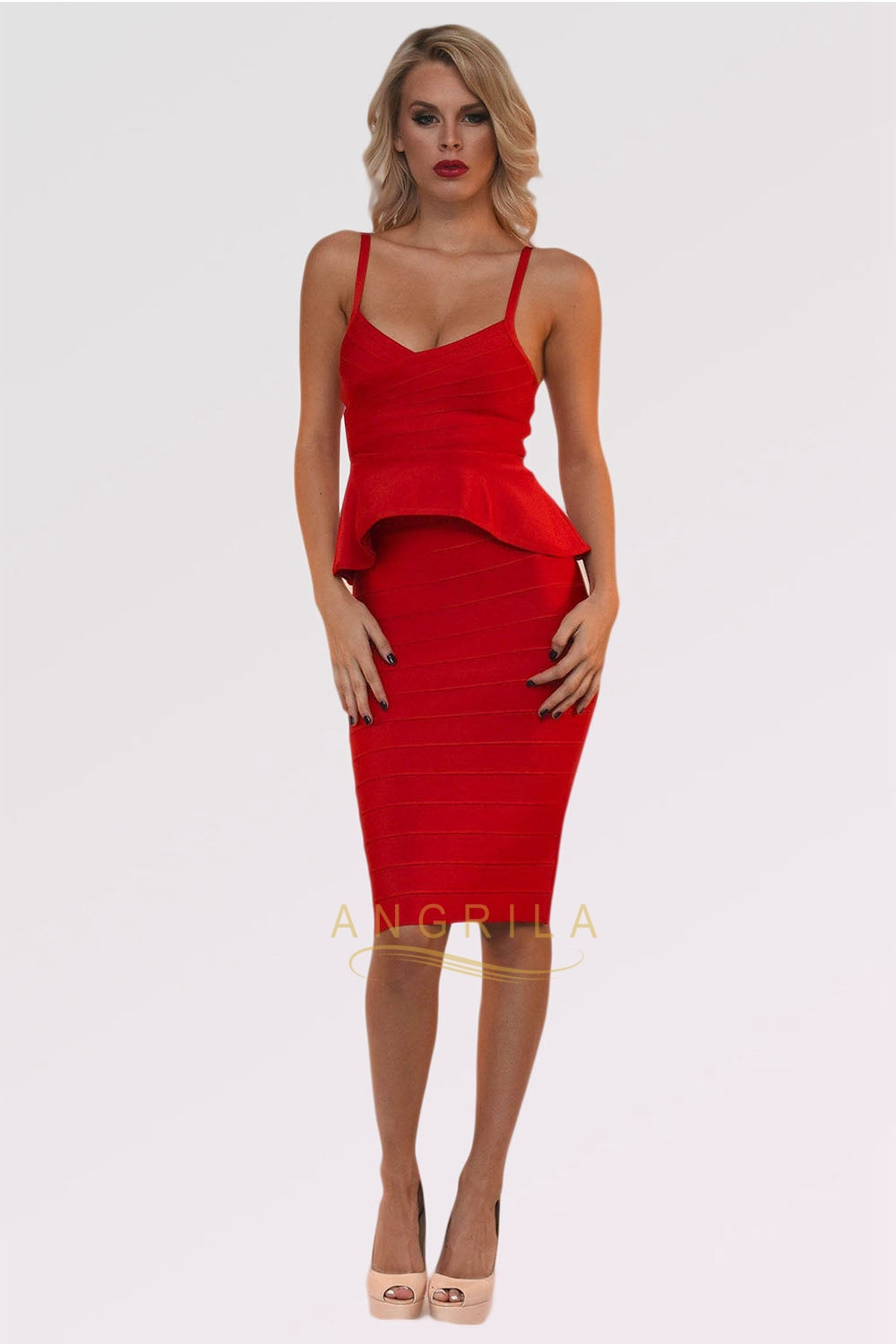 Two-Piece Knee-Length Cocktail Dress – Angrila