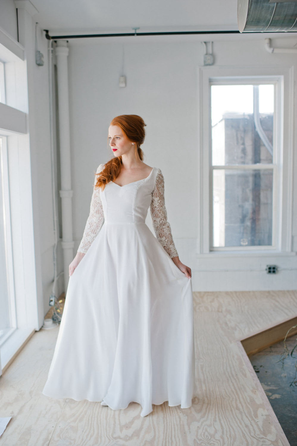 simple column wedding dress