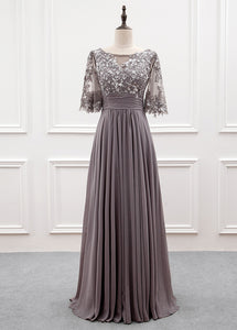 gray gown for mother of the bride