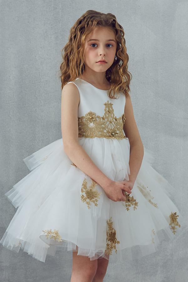 A-Line/Princess Tulle Scoop Neck Flower Girl Dresses – Angrila