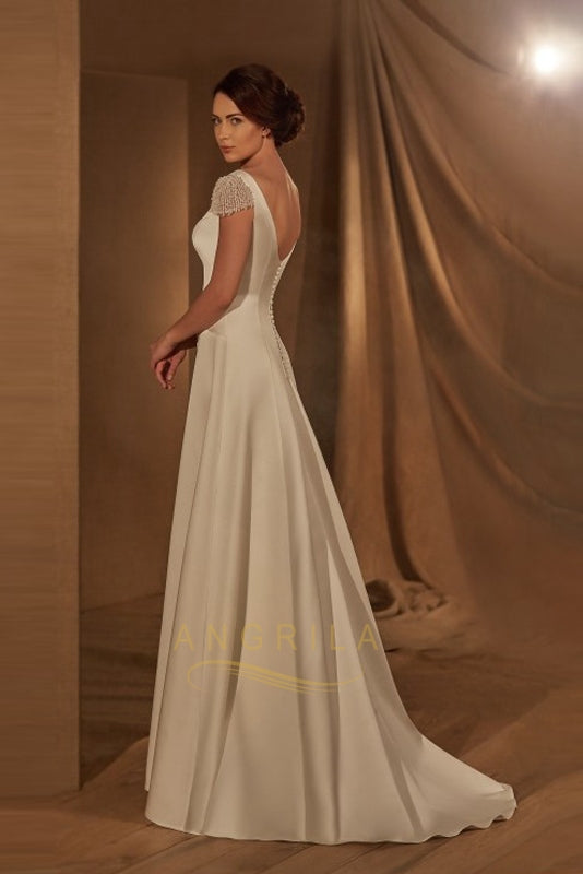 elegant-satin-wedding-dresses-with-cap-sleeves-angrila