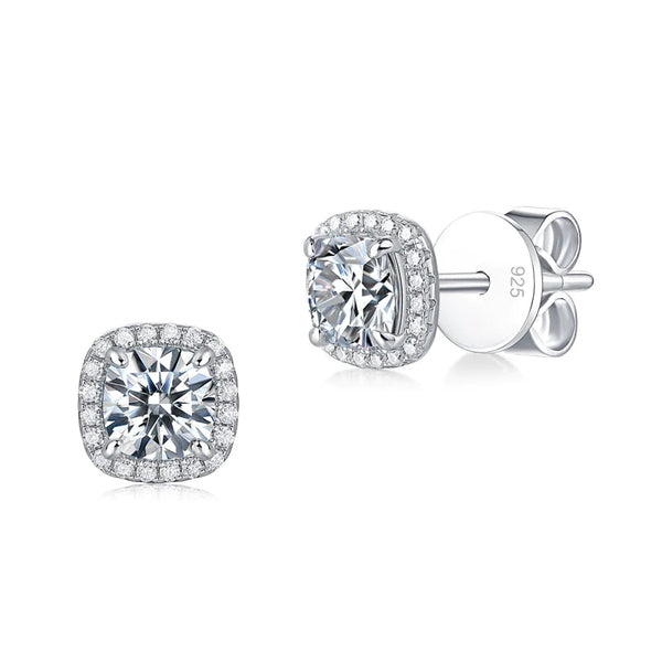 0.5 Carat Moissanite Diamond 6 Claws Stud Earrings 925 Sterling Silver 