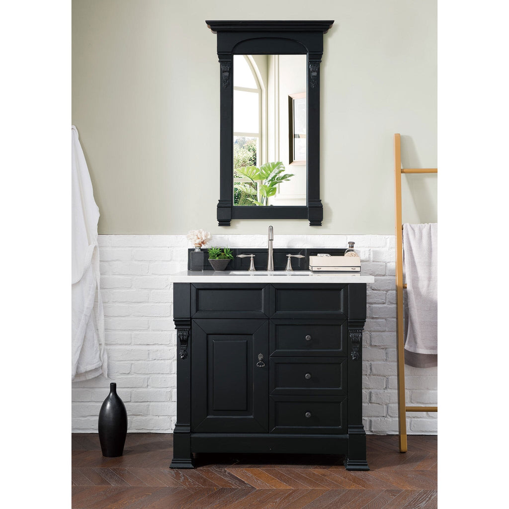 36 Brookfield Antique Black Single Bathroom Vanity W Drawers