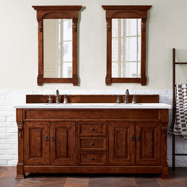 Destin 60in Cherry Dual Sink Bathroom Vanity