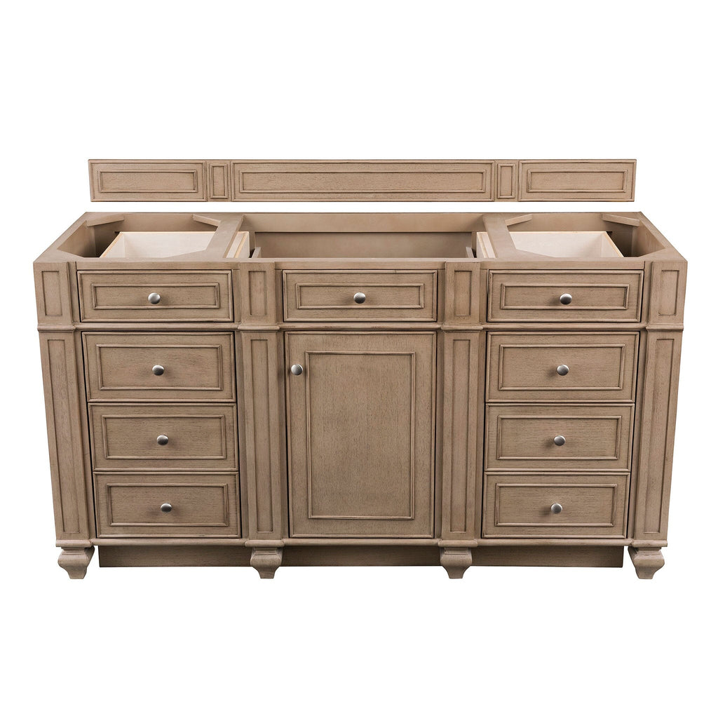 60" Bristol Whitewashed Walnut Single Bathroom Vanity