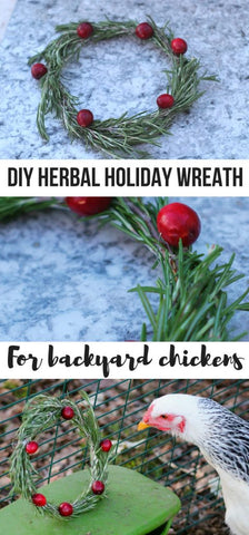 backyard chicken herbal wreath with heb