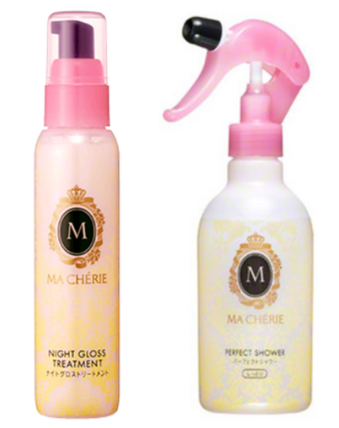 SHISEIDO MACHERIE Night Gloss Treatment and MACHERIE moisturizing hair spray