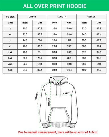 Hoodie Size Chart Animewise