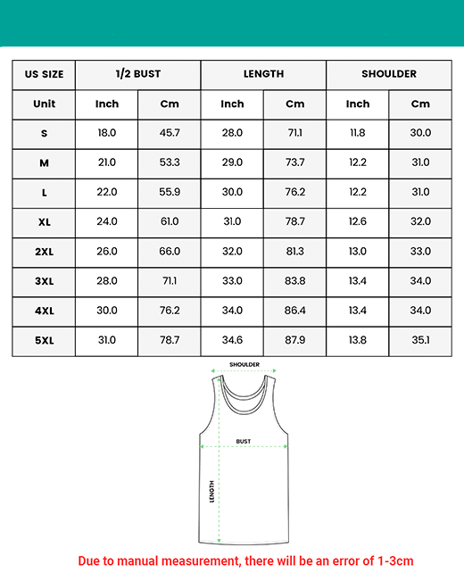 Tank Top Size Chart