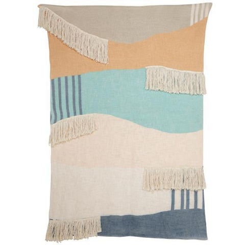 Yellow or Coral Boho Throw Blankets