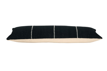 Mezcla' Black Stripe Lumbar Pillow Cover, Artisan Made Home Goods