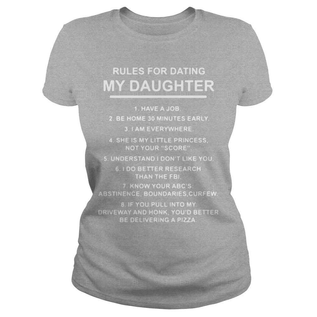 rules for dating my daughter t shirt