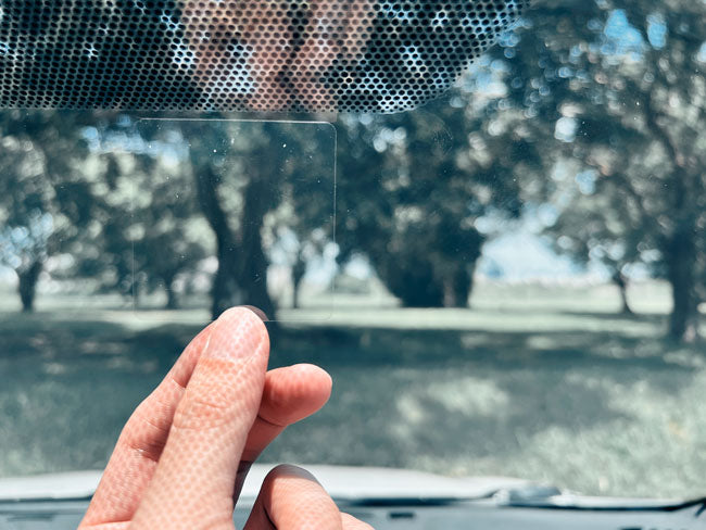attach the static film to windshield