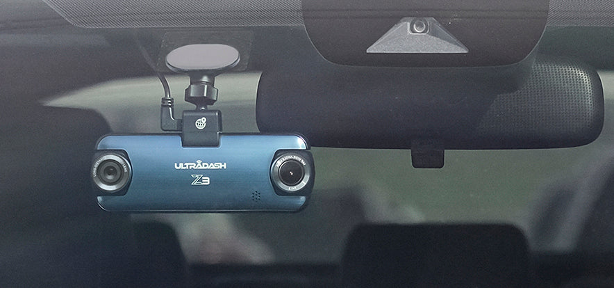 dash cam is installed on the car with a 3M sticker bracket