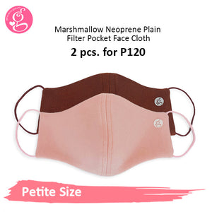 Marshmallow Plain Neoprene With Filter Pocket - Petite or Small Face Size 2 pcs for P120