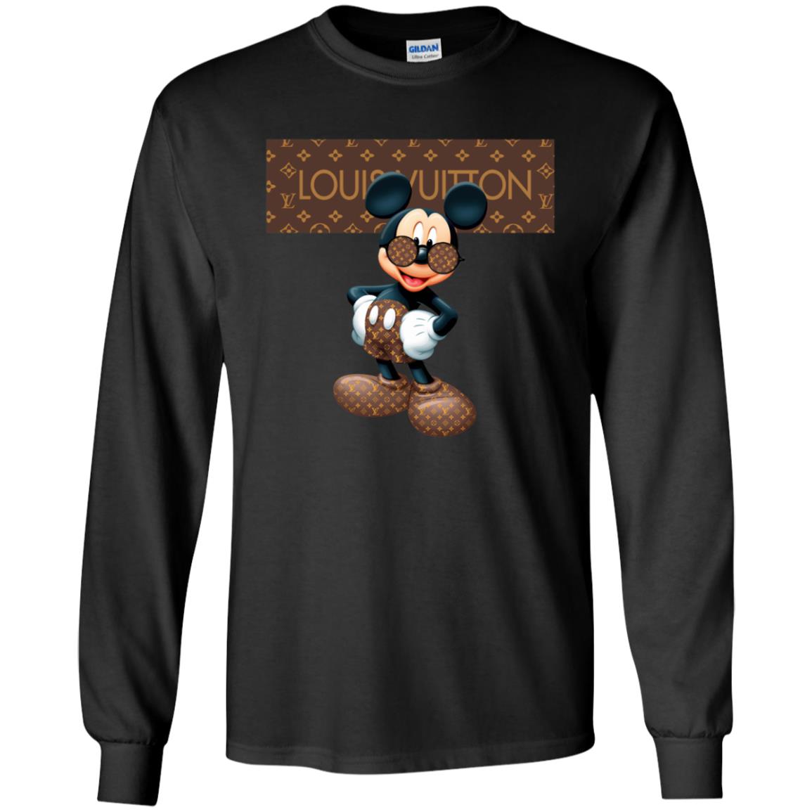 Best Louis Vuitton Mickey Mouse Shirt Men Long Sleeve Shirt – T-Shirt Store