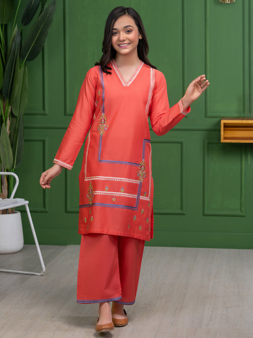 2 Piece Lawn Suit-Embroidered