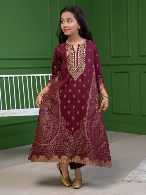 2 Piece Jacquard Suit-Embellished