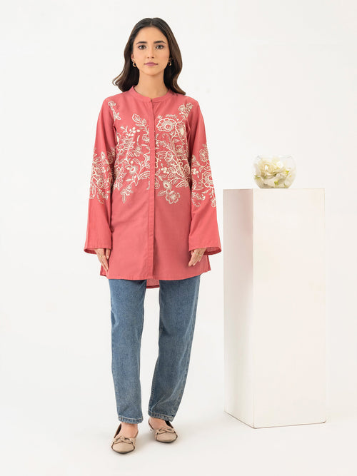 Cambric Kurti-Embroidered (Pret)