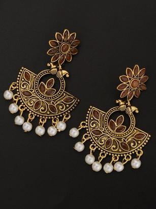 Fancy Design Latest Clear Crystal Drop Design Artificial Earrings Gold  Jewelry for Women - China Tassel Earring and Pearl Earring price |  Made-in-China.com