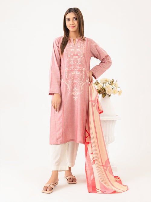 2 Piece Yarn Dyed Suit-Embroidered (Pret)