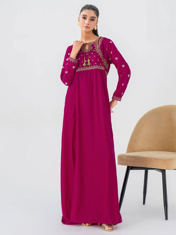 Velvet Pishwas-Embroidered (Pret) - Limelight