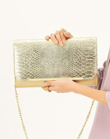 Limelight Clutch in Canvas, Gold Hardware