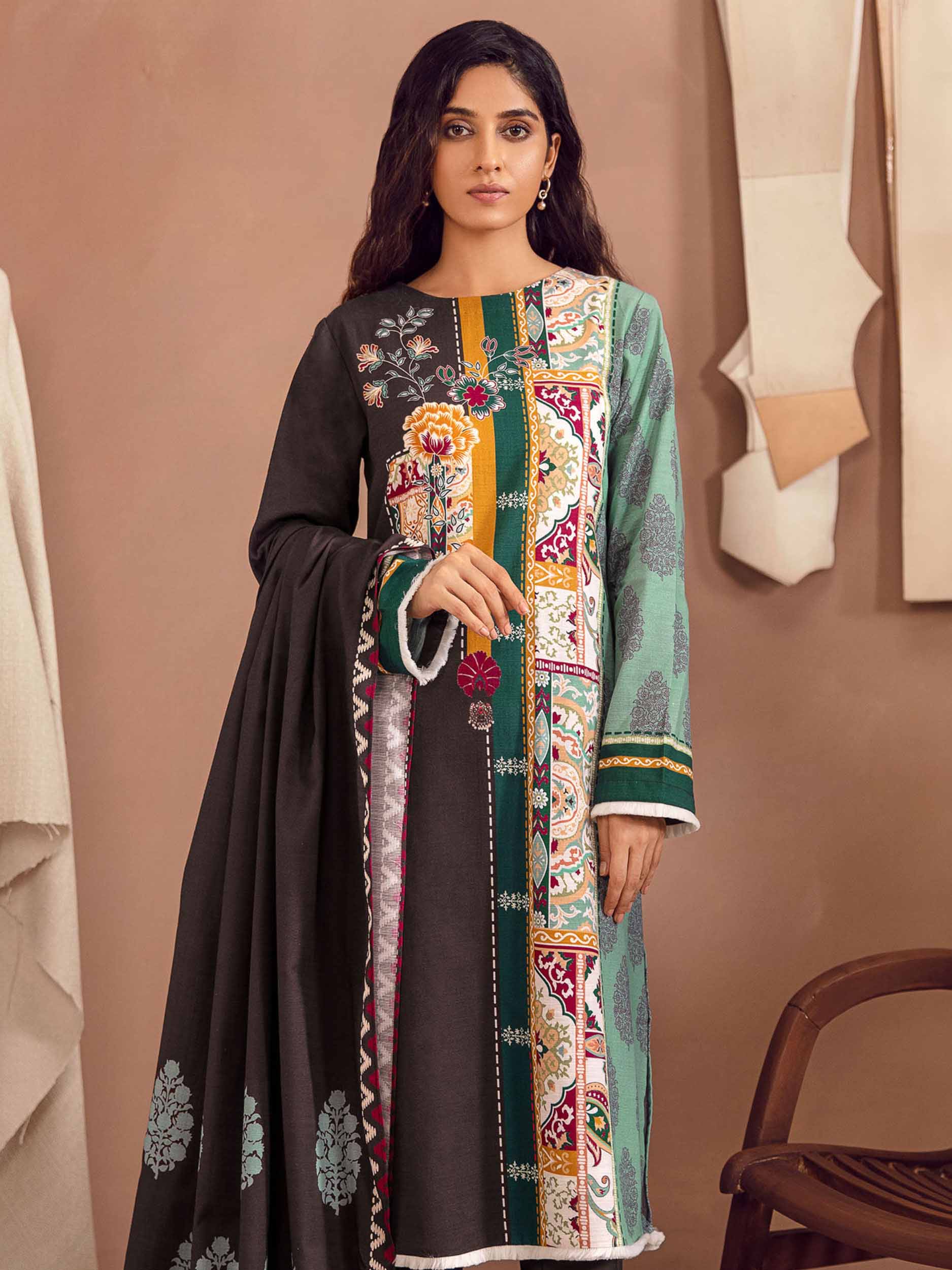 2 Pc Slub Khaddar Suit